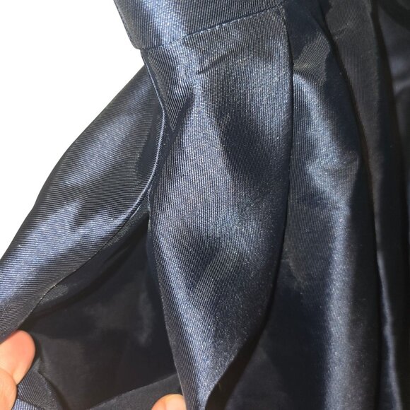 Maniju Women's Navy High Sheen Pocket Mini A-line Flair Dress, NWT, Sz. L - Picture 5 of 6